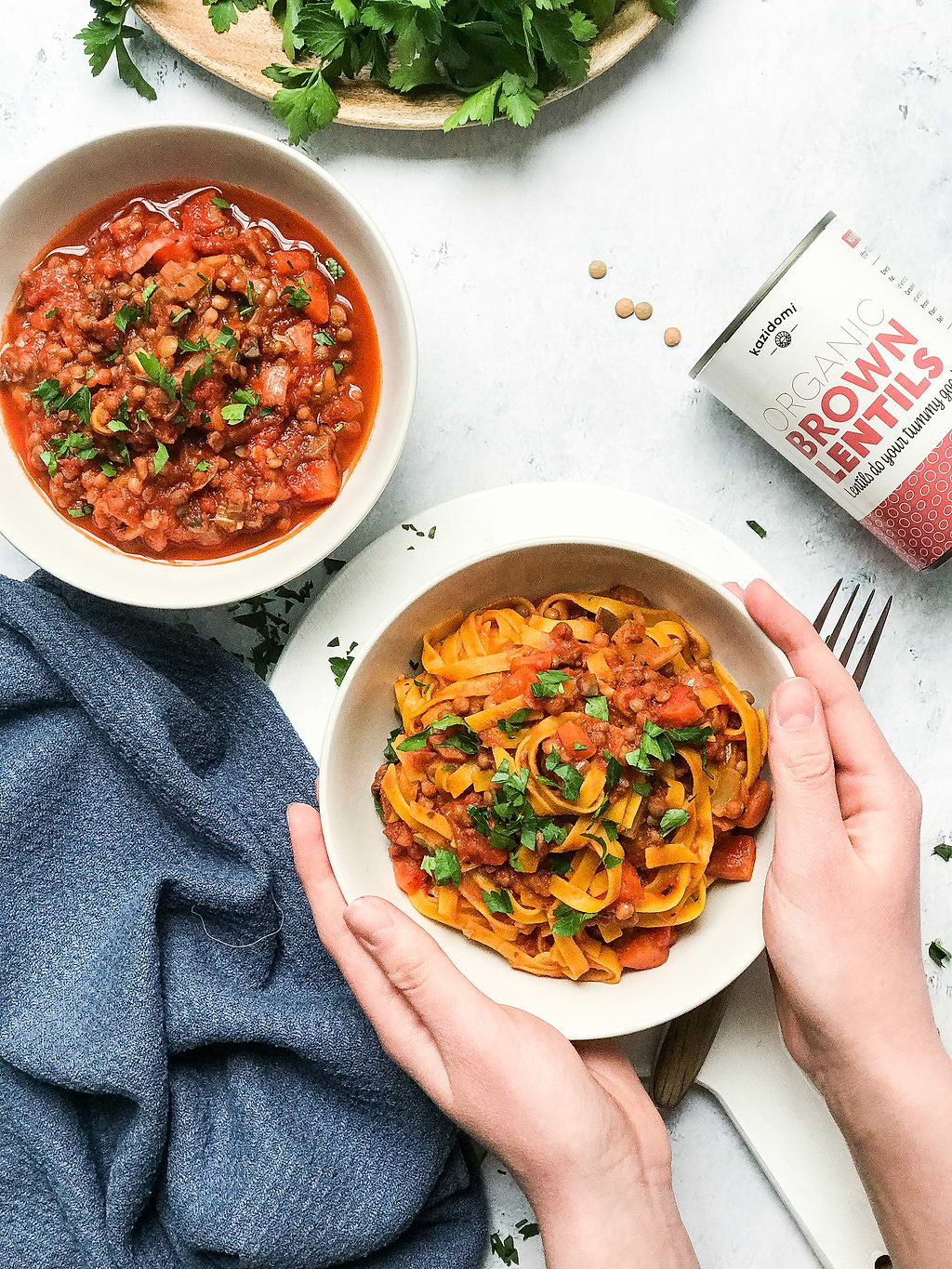 Spaghetti bolognaise de lentilles 